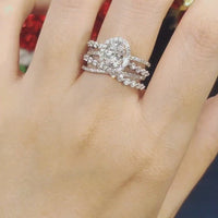 S925 1.4ct Oval Cut Row Diamond Cubic Zirconia Ring ILR026