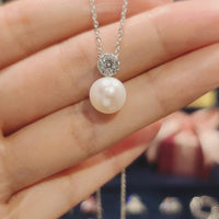 S925 Natural Freshwater Pearl Zircon Pendant Necklace ILN103