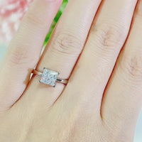 S925 1.25ct Princess Cut Solitaire Zircon Ring ILR007