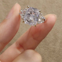 S925 7ct Cushion Cut Cubic Zirconia Ring ILR024