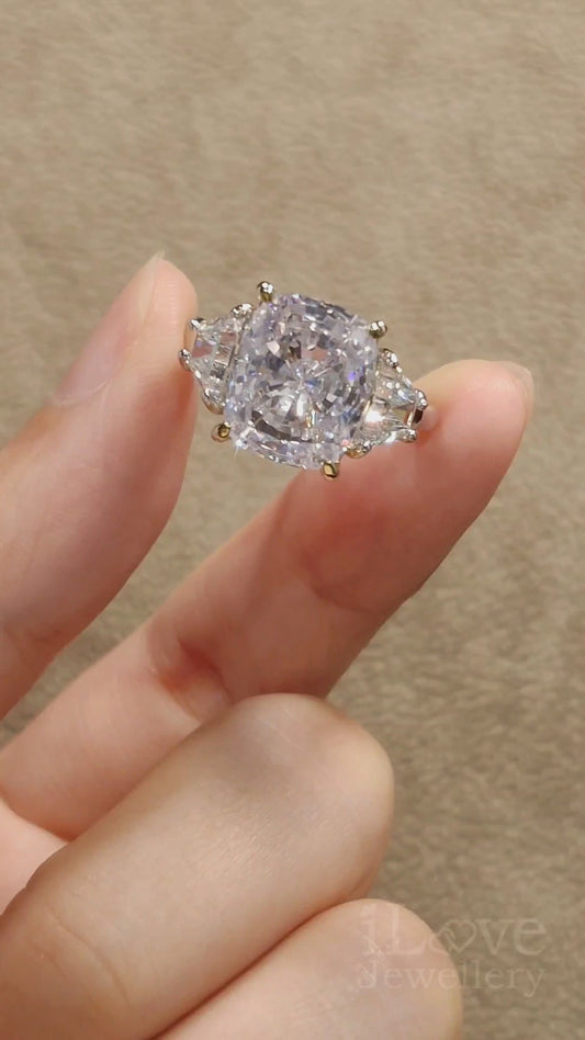 S925 7ct Cushion Cut Cubic Zirconia Ring ILR024